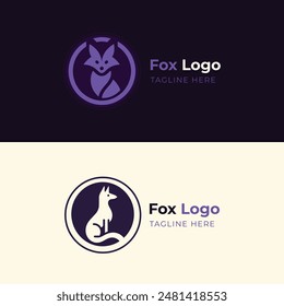  Fox logo template design, Gradient fox logo template, Logo design.