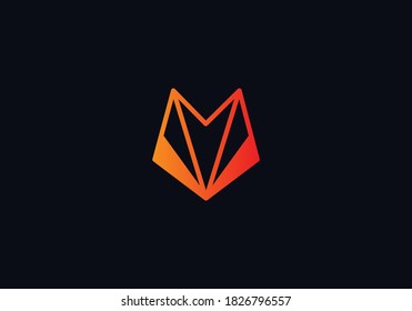 Fox logo template. flat and line art style icon collection