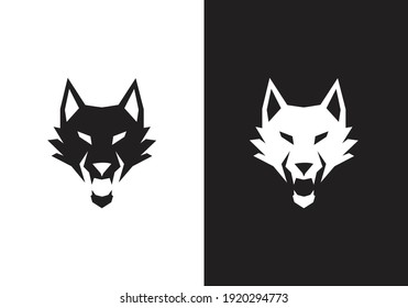 Fox logo template. flat and line art style icon collection	
