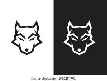 Fox logo template. flat and line art style icon collection	
