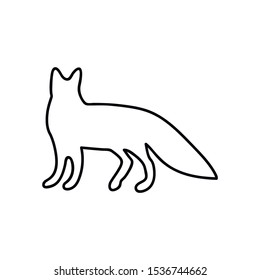 Fox. Logo template. Fully editable outlines, saved lines and layers. Sketch hand drawn design of animals logo. Modern vector concept.