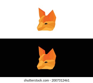 Fox logo template. Origami, material design
