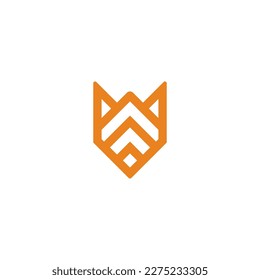 Fox logo template. Origami, material design, flat and line art style icon collection
