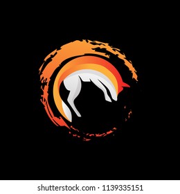 FOX LOGO TEMPLATE WITH SPLATTER VECTOR ILLUSTRATION download eps 10