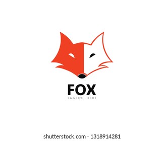 Fox logo template vector icon illustration design