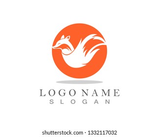 Fox logo template vector icon illustration design