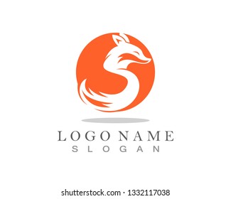 Fox logo template vector icon illustration design