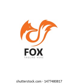 Fox logo template vector icon illustration design 