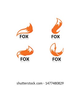 Fox logo template vector icon illustration design 