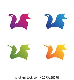 Fox logo template vector icon set