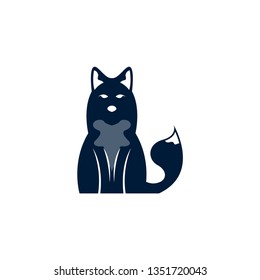 Fox logo template. Logo template vector. Wild animal logo template