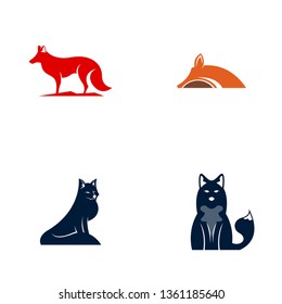 Fox logo template vector. Wild animal logo template vector