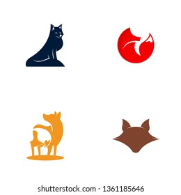 Fox logo template vector. Wild animal logo template vector