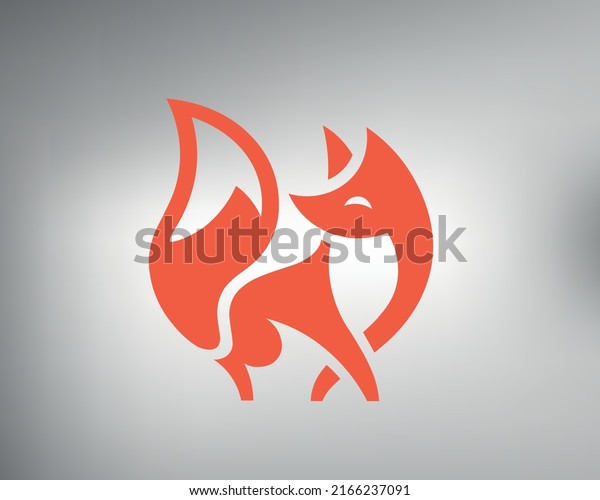 fox logo. vector drawing cute and sly red fox. fox\
tribal tattoo sketch