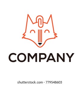 fox logo vector flat template