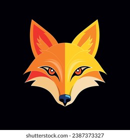 fox logo vector illustration geometric shapes