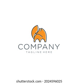 fox logo. vector illustration of modern abstract graphic template.