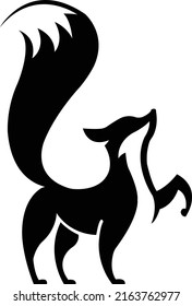 Fox logo vector, silhouette fox icon, black and white logo icon