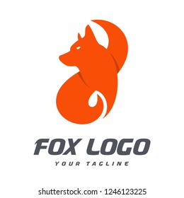 Fox Logo Vector Symbol, fox Sign or Logo Template. creative fox Animal Face Modern Simple Design Concept. Isolated.