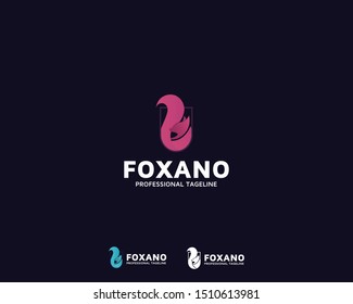fox logo vector template, circle logo fox