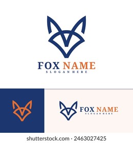Fox logo vector template, Creative Fox head logo design concepts