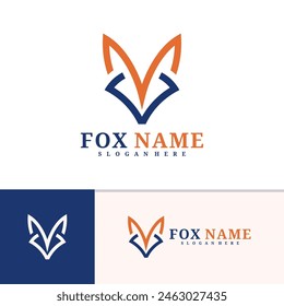 Fox logo vector template, Creative Fox head logo design concepts