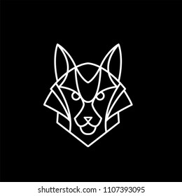 Fox logo of white lines on black background