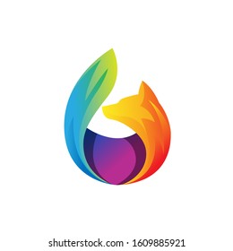 fox logo.creative colorful Fox point modern logo vector concept element,