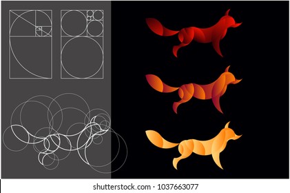 fox logo.golden ratio logo. Fox Logo Template Made With Golden Ratio Principles.fox logo.