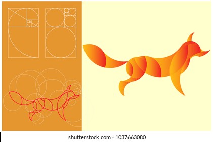 fox logo.golden ratio logo. Fox Logo Template Made With Golden Ratio Principles.fox logo.