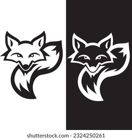 Logotipos de Fox y conceptos de íconos en blanco y negro en el arte vectorial