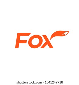 fox logotype with tail icon logo in the end vector element icon illustration