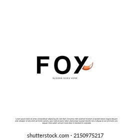 fox logotype with tail icon logo