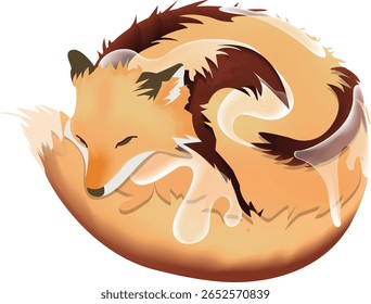fox looks like cinnamon roll illustration 