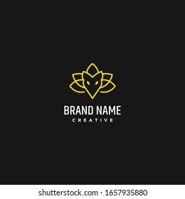 Fox Lotus logo Symbolvorlage design in der Vektorillustration 