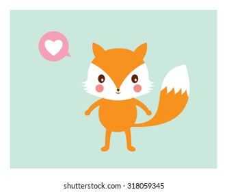 fox love card vector