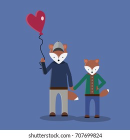 Fox Love Flat Icon