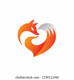 fox lover logo design, fox animal logo