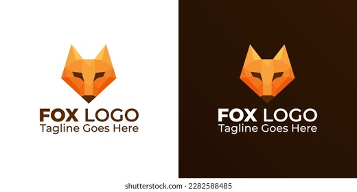 Fox Low-Poly-Logo-Design. Polygonales Design. Geometrisches Design. Modernes Logo