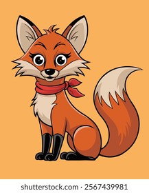 Fox Lying Down Vector for kids