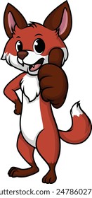 Fox making thumbs up gesture vector illustration