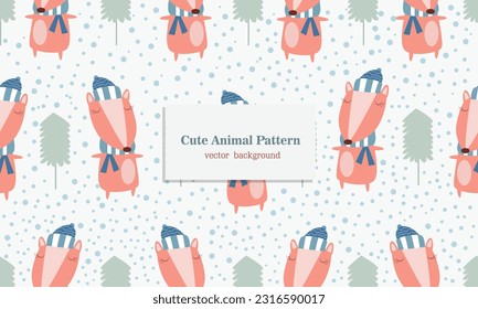 Fox mammal animal seamless pattern background in forest