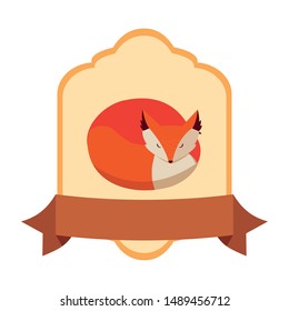 fox mammal happy autumn season flat design