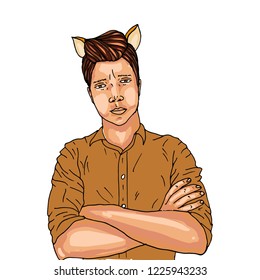 Fox man vector illustration.