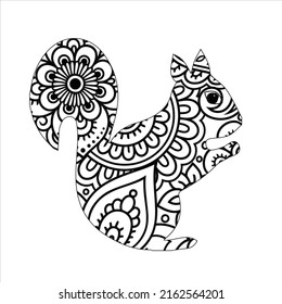 Fox Mandala Coloring Page , Fox line are design , Fox coloring book  page for adult 