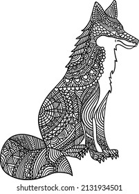 Fox Mandala Coloring Pages for Adults