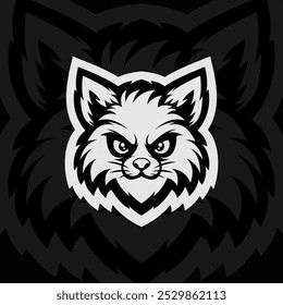 Personagem de esporte animal mascote Fox, branco preto