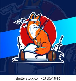 fox mascot design for esport and gaming logo