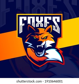 fox mascot design for esport and gaming logo