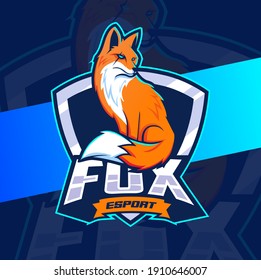 Fuchs-Maskottdesign für Unterstützung und Gaming-Logo